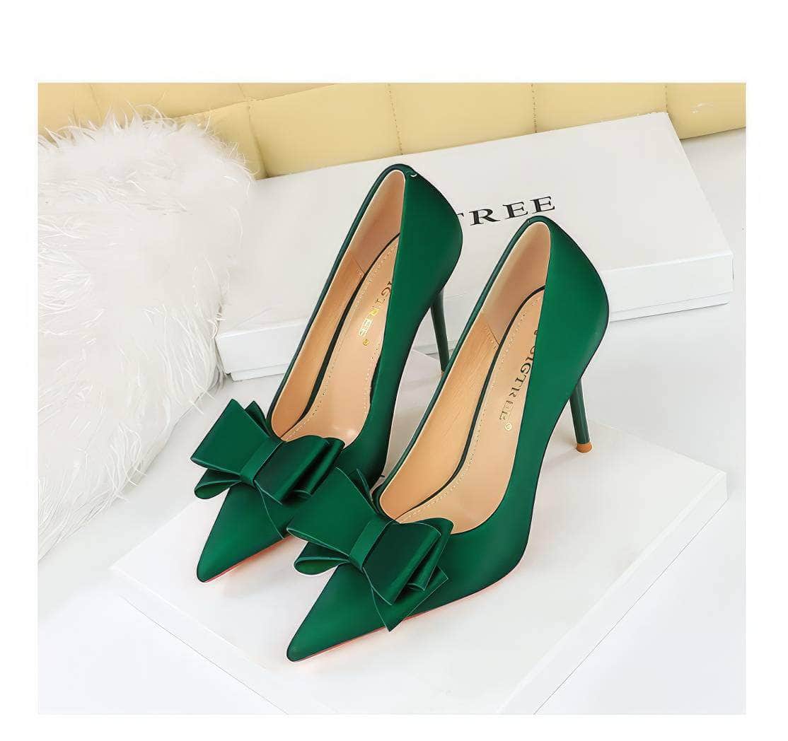 Butterfly Bow Knot Pointed Toe Stiletto Heels