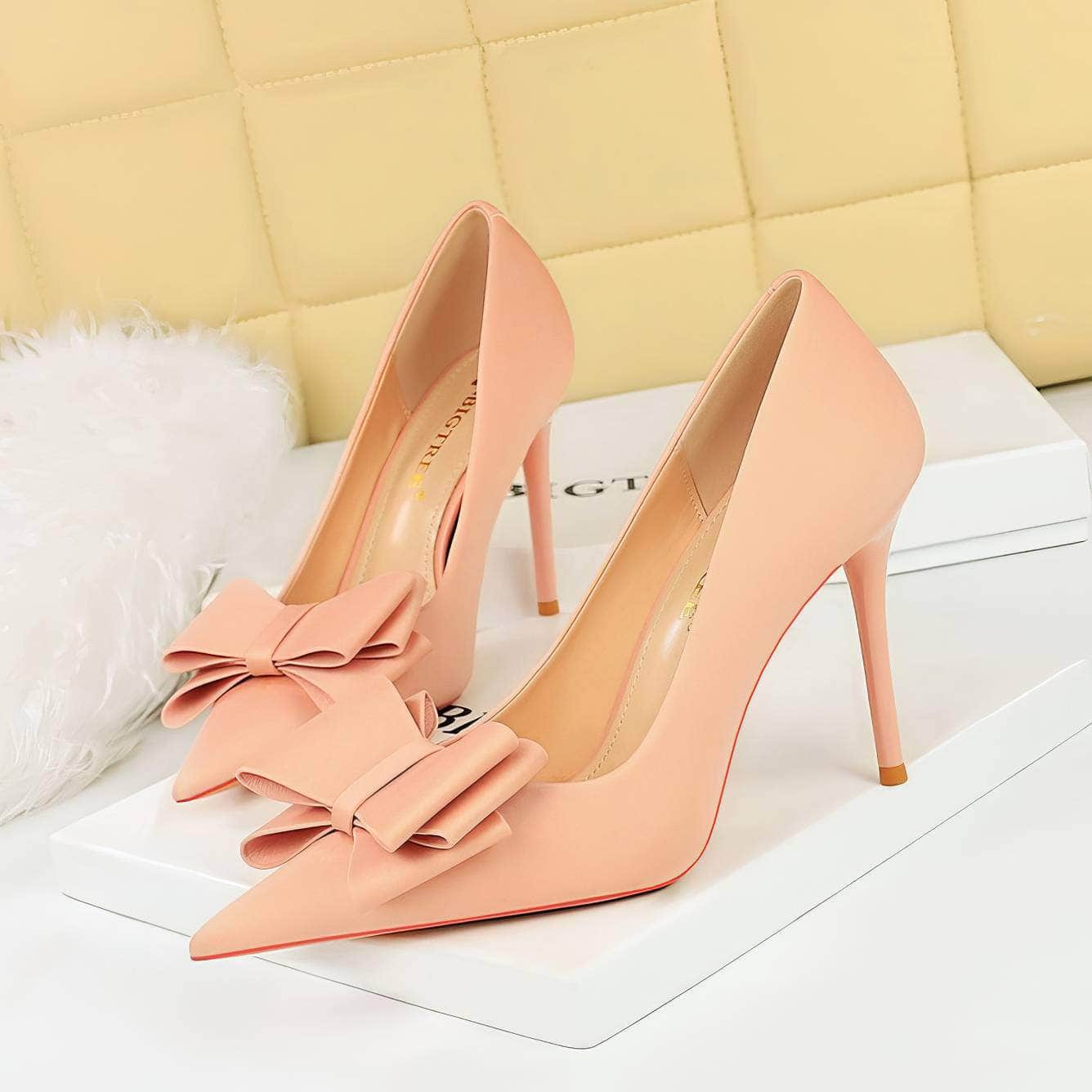 Butterfly Bow Knot Pointed Toe Stiletto Heels
