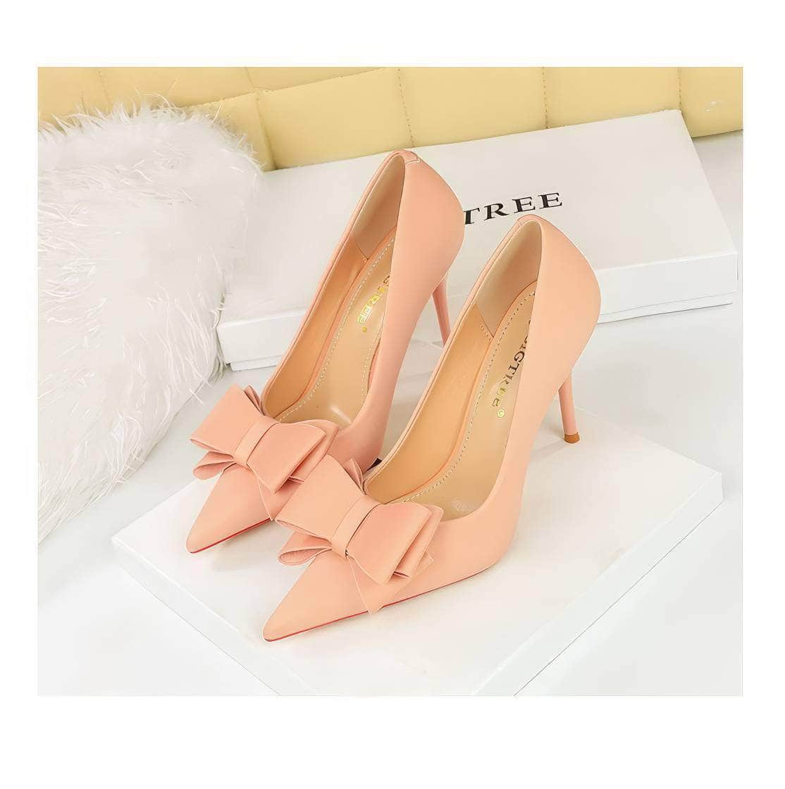 Butterfly Bow Knot Pointed Toe Stiletto Heels