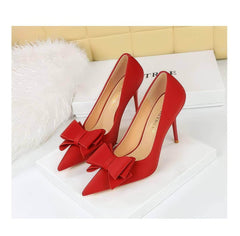 Butterfly Bow Knot Pointed Toe Stiletto Heels