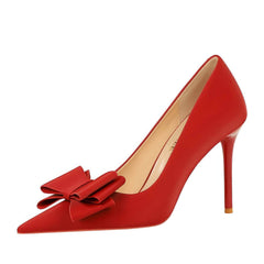 Butterfly Bow Knot Pointed Toe Stiletto Heels EU 33 / DarkRed / 10CM