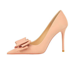 Butterfly Bow Knot Pointed Toe Stiletto Heels EU 33 / Ivory / 10CM