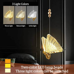 Butterfly LED Pendant Lights: Nordic Hanging Lamp for Bedside, Living, Dining Roomm Kitchen pendente iluminação