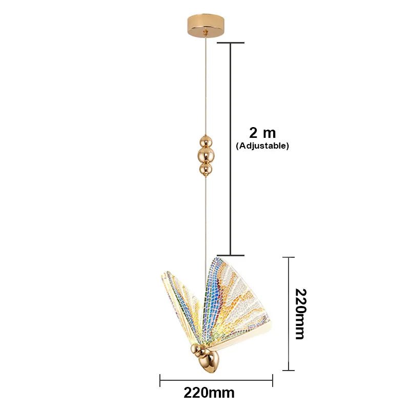 Butterfly LED Pendant Lights: Nordic Hanging Lamp for Bedside, Living, Dining Roomm Kitchen pendente iluminação Colorful big / Cold White
