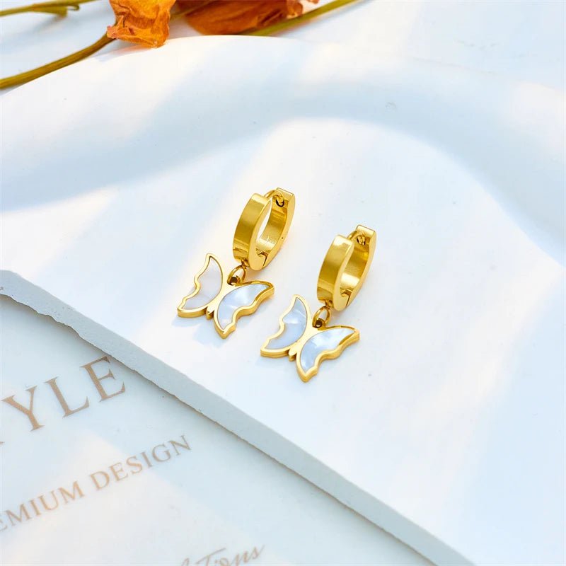 Butterfly Pendant Necklace and Earrings Set