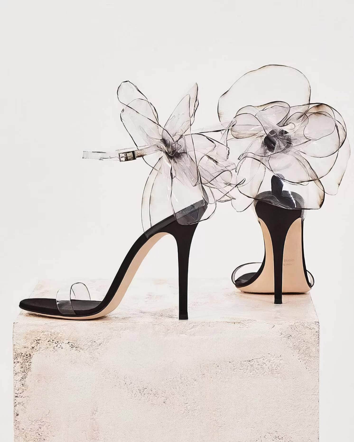 Butterfly Round Transparent Heels