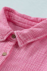 Button Down Collared Neck Long Sleeve Shirt