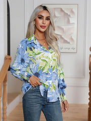 Button Down Printed Long Sleeve Shirt