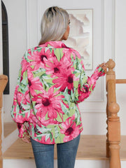 Button Down Printed Long Sleeve Shirt