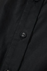 Button Down Puff Sleeve Ruffle Hem Dress