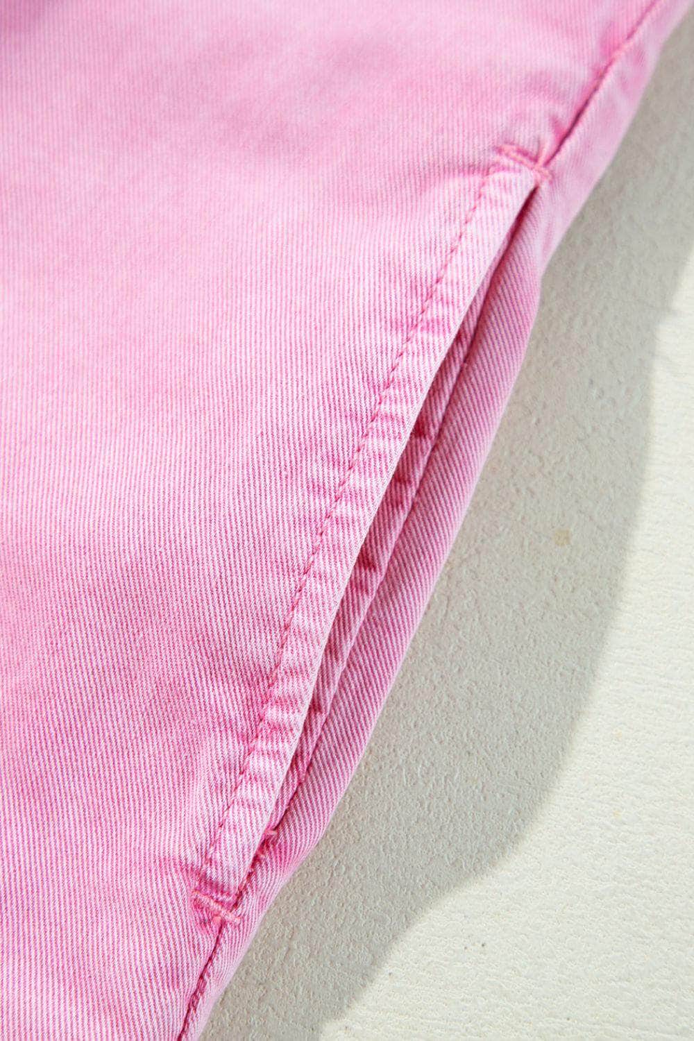 Button Down Short Sleeve Denim Dress