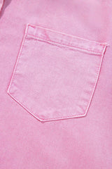 Button Down Short Sleeve Denim Dress