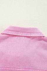 Button Down Short Sleeve Denim Dress