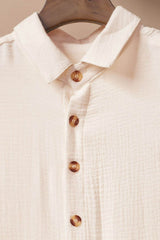 Button Down Short Sleeve Midi Shirt Dress