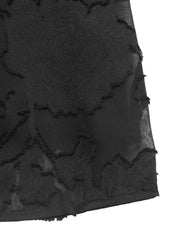 Button-Front Balloon Sleeve Mini Dress