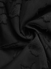 Button-Front Balloon Sleeve Mini Dress