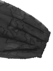 Button-Front Balloon Sleeve Mini Dress