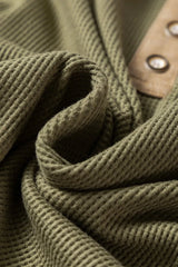 Button Front Contrast Trim Top