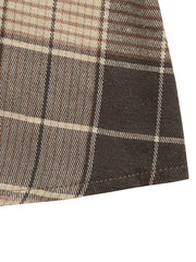 Button Front Plaid Long Sleeve Dress