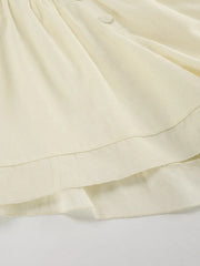 Button-Front Wide Strap Romper