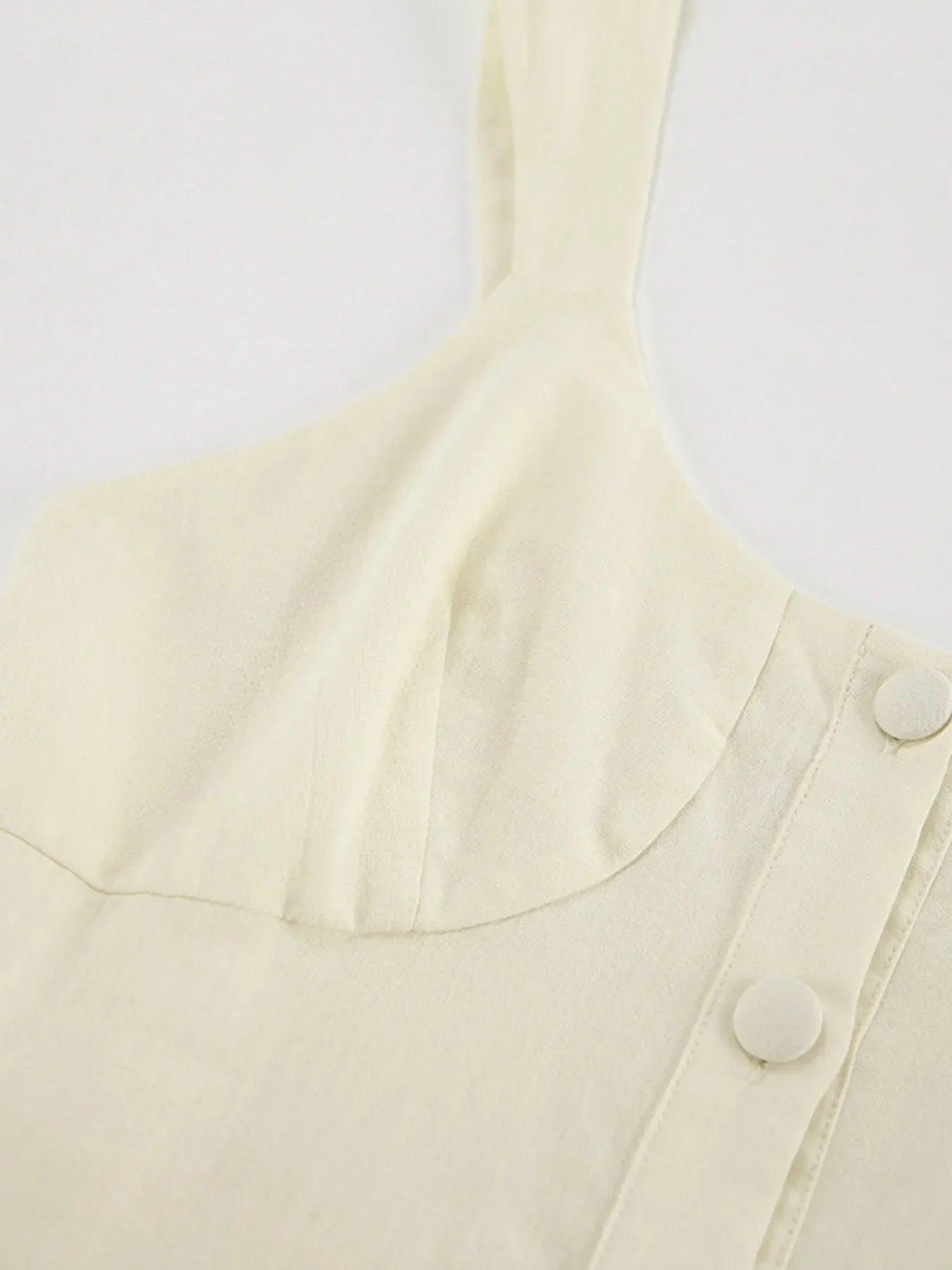 Button-Front Wide Strap Romper