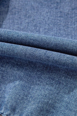 Button Up Cap Sleeve Denim Jacket