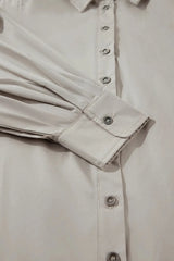 Button Up Lantern Sleeve Shirt