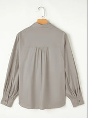 Button Up Lantern Sleeve Shirt