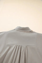 Button Up Lantern Sleeve Shirt