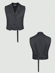 Button Up Sleeveless Top and Pants Set