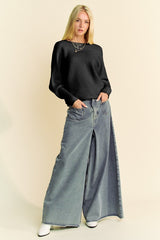 Suéter de cuello redondo y mangas murciélago de Davi & Dani