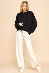 Suéter con capucha y manga larga con hombros caídos de Davi & Dani