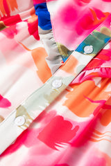 Camisa de manga larga con cuello alto y estampado abstracto