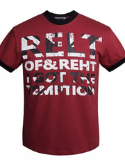 Men's short-sleeve T-shirt featuring a printed letter graphic.