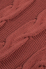 Cable-Knit Turtleneck Dropped Shoulder Sweater