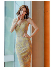 Cami Floral Lace-Trimmed Slim Fit Dress