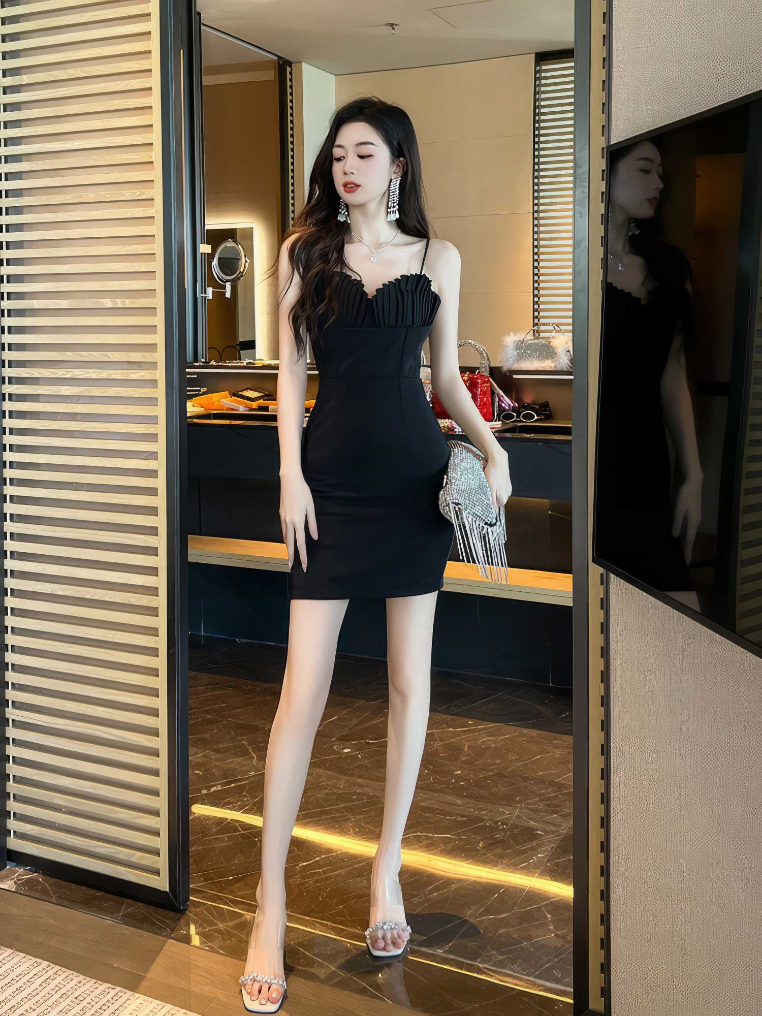 Cami Pleated Bust Mini Dress