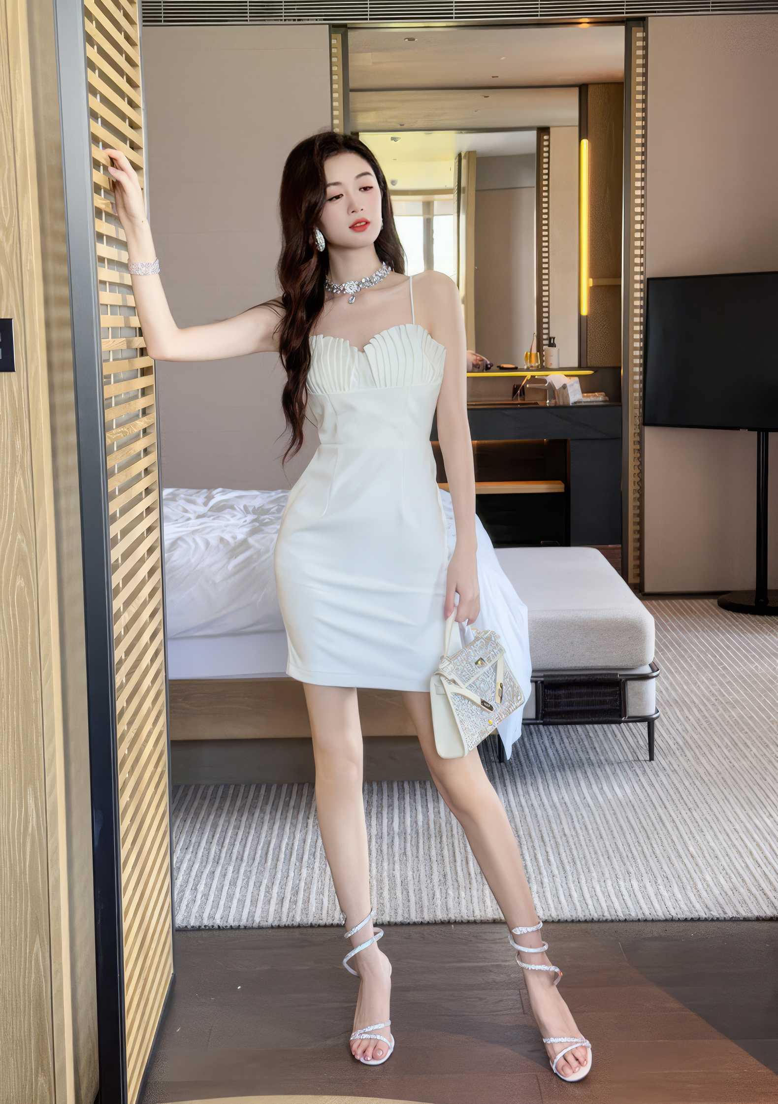 Cami Pleated Bust Mini Dress