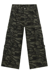 Camouflage Jeans with Cargo Pockets Green Camouflage / L