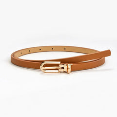 Candy Color Women's Thin Waist Strap Belt - Ideal for Pants, Jeans, and Dresses, Alloy Pin Buckle, Adjustable Waistbands Camel / 105CM