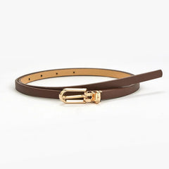 Candy Color Women's Thin Waist Strap Belt - Ideal for Pants, Jeans, and Dresses, Alloy Pin Buckle, Adjustable Waistbands Coffee / 105CM