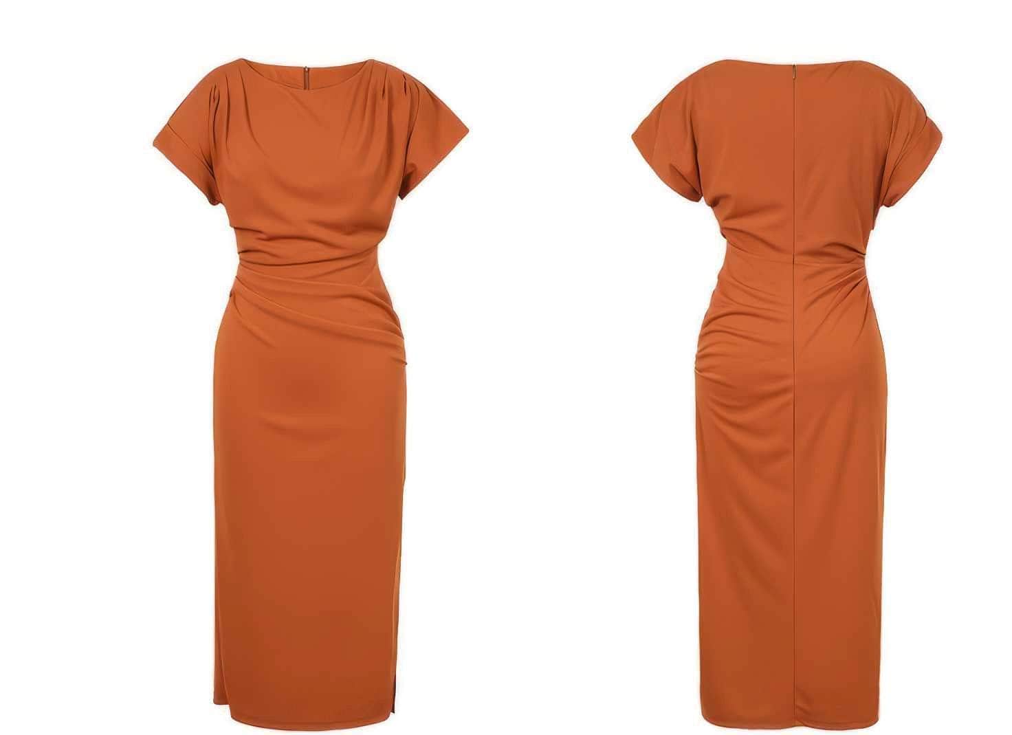 Cap Sleeves Ruffled Bodycon Dress