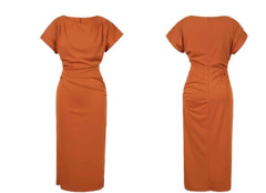 Cap Sleeves Ruffled Bodycon Dress