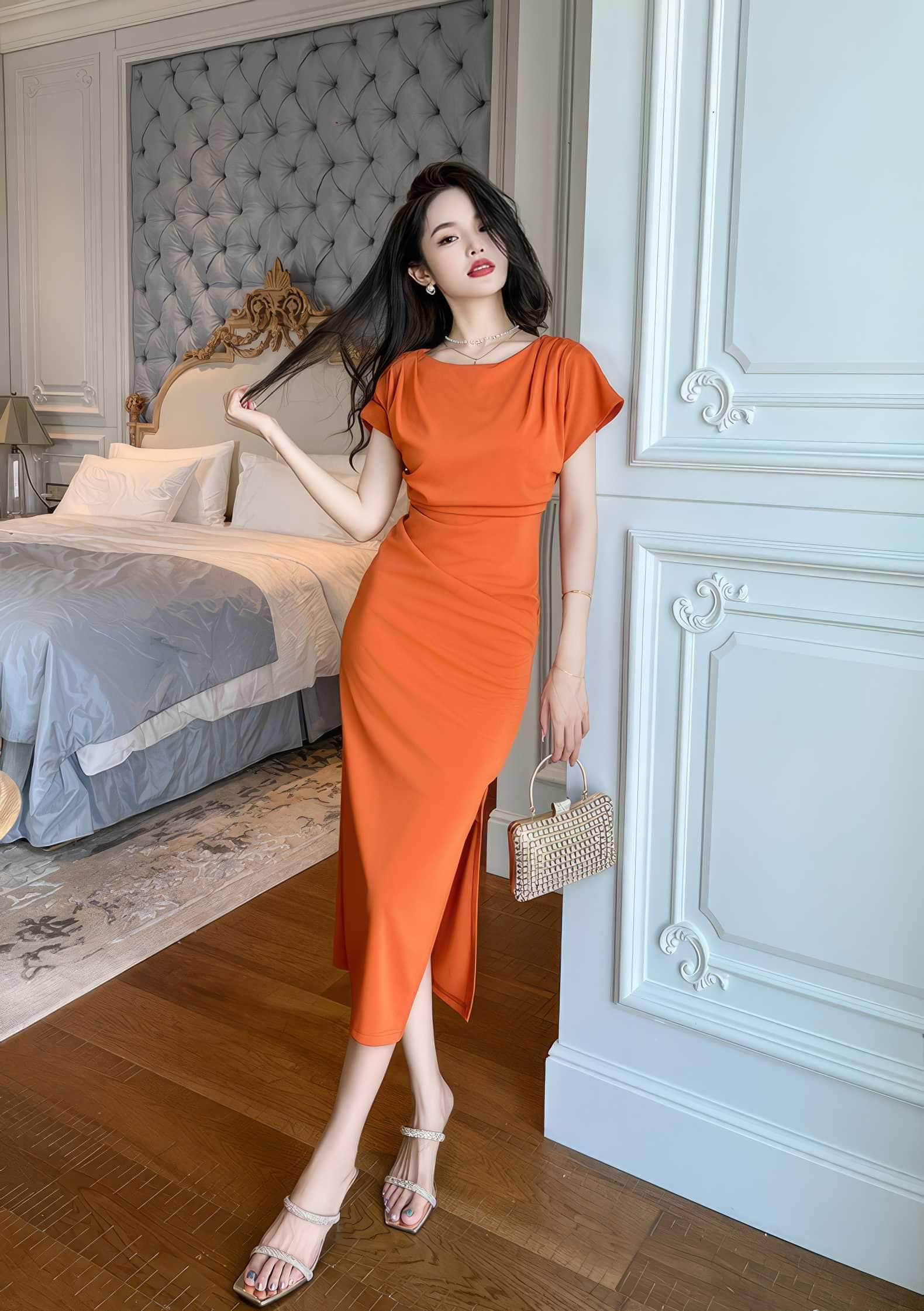 Cap Sleeves Ruffled Bodycon Dress