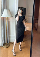 Cap Sleeves Ruffled Bodycon Dress