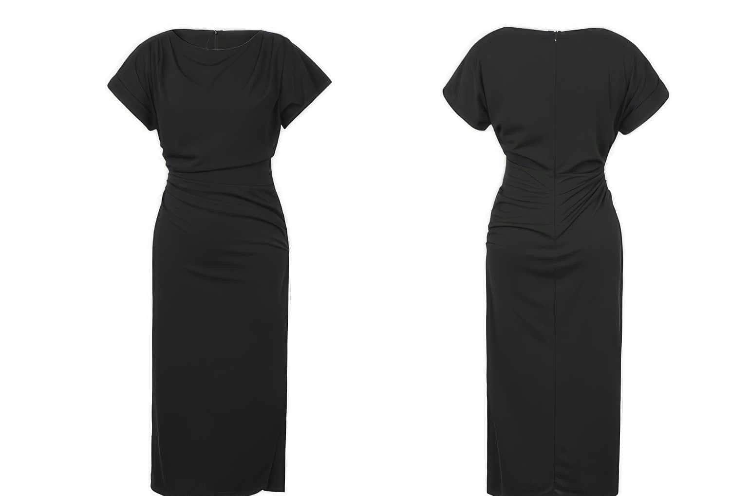 Cap Sleeves Ruffled Bodycon Dress