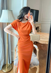 Cap Sleeves Ruffled Bodycon Dress