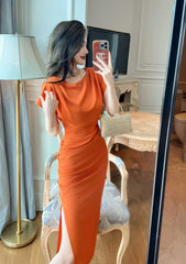 Cap Sleeves Ruffled Bodycon Dress