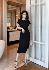 Cap Sleeves Ruffled Bodycon Dress