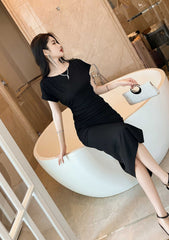 Cap Sleeves Ruffled Bodycon Dress